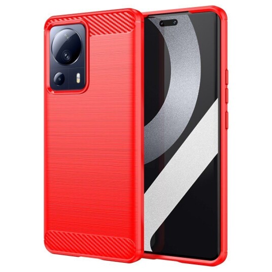 INCOVER Xiaomi 13 Lite Brushed Carbon Deksel - Rød