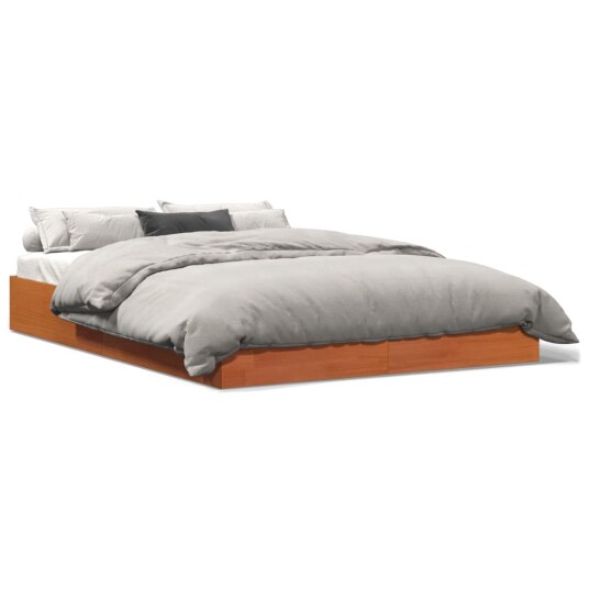 vidaXL Sengeramme brun 140x200 cm heltre furu 8721012406377