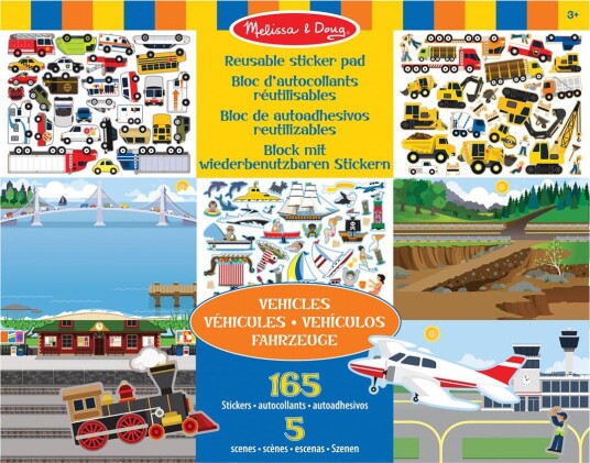 Melissa & Doug 14199 Gjenbrukbare Klistremerker Kjøretøy