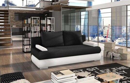 Sofa Eltap Milo 213x95x90 cm Soft 11 Soft 17 Svart Hvit