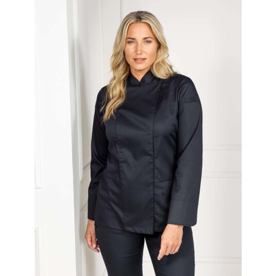 Le Nouveau Chef Lynn Kokkjakke Svart 6XL med modern design og høy kvalitet Le Nouveau Chef Lynn Kokkjakke Svart 6XL med modern design og høy kvalitet