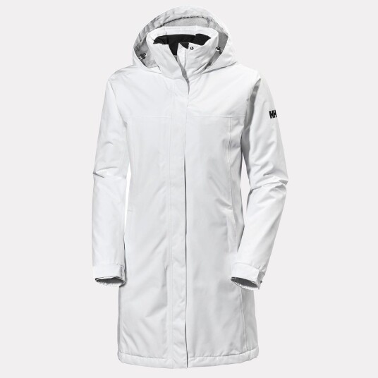 Helly Hansen Dame Aden Lang Isolert Regnfrakk Hvit S