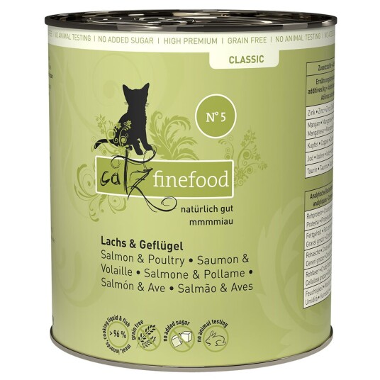Catz Finefood Bokser 6 X 800 G Laks Og Fjærkre