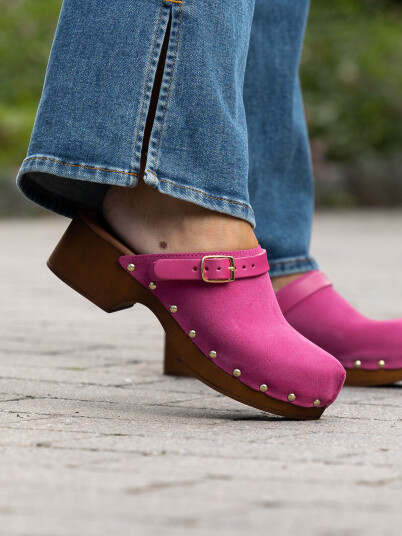 Roberto Rosso - Clogs Suede Leather Fuxia storrelse 41