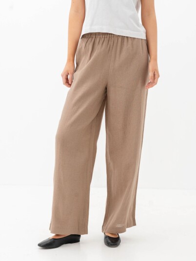 Only Tokyo Life High Waist Linen Blend Pant Brun XS/32