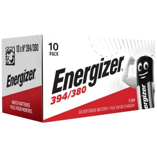 Energizer Sølvoksid Knappecellebatteri 394-380, 1,55 V, 63 mAh til Universale Batterier