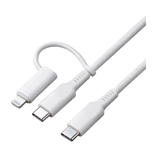 Dacota Platinum 2 i 1 USB C og Lightning Kabel 2m 240W Hvit