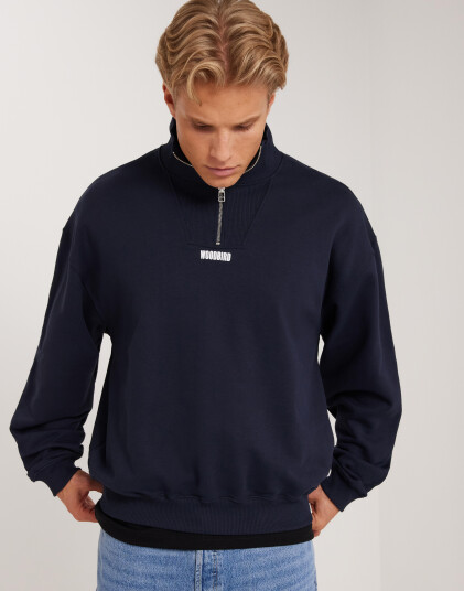 Woodbird WBLee Half Zip Gensere med glidelås Blå