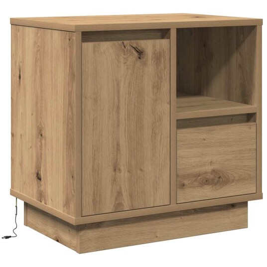 Nattbord med LED Artisan Eik 50x34,5x50 cm