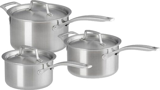 Le Creuset Essential 3 ply kasserollesett 3 deler stål/uten belegg