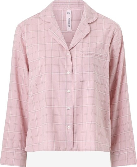 Hunkemöller   Pyjamasskjorte Jacket Ls Vis Co Woven Check   Rosa