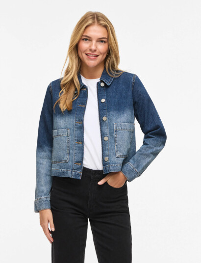Vila Vicreek L/S Faded Denim Jacket/Bfs Blue 42