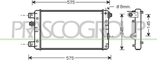 PRASCO FT020R002 Radiator motorkjøling