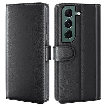 Samsung Galaxy S23 5G Lommebok-deksel i Lær med Stativ Svart