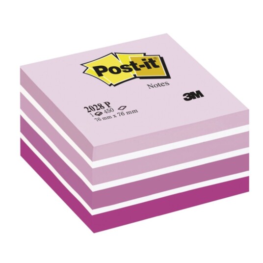 Post-it Kube 76 x 76 mm rosa/hvit Post-it Kube 76 x 76 mm rosa/hvit