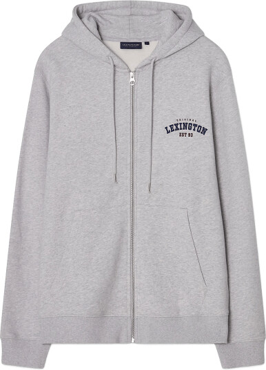 Lexington Clothing Organic Cotton Logo Zip Up Hoodie Grey L