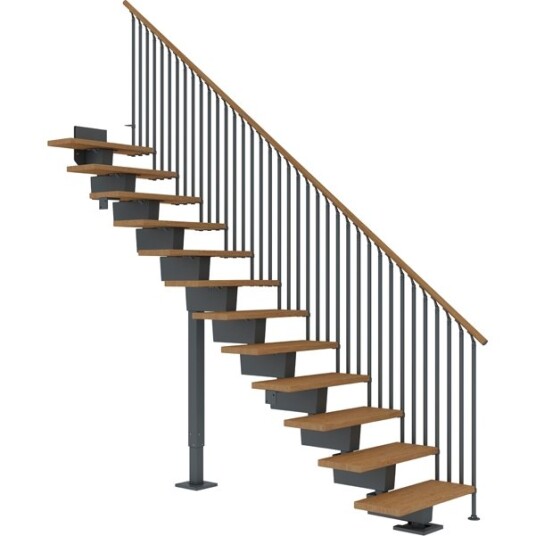 Dolle Dubai Rett Trapp Antracit 7016 classic Iiii oljet Eik 90 16   Loddrett Høyde 289 357cm