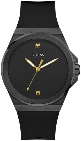 Guess Herreklokke GW0790G2 Vinyl Sort/Gummi Ø44 mm