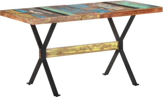 vidaXL Spisebord 140x70x76 cm gjenvunnet heltre