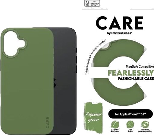 PanzerGlass Fashion MagSafe Deksel for iPhone 16 Plus i Grønn