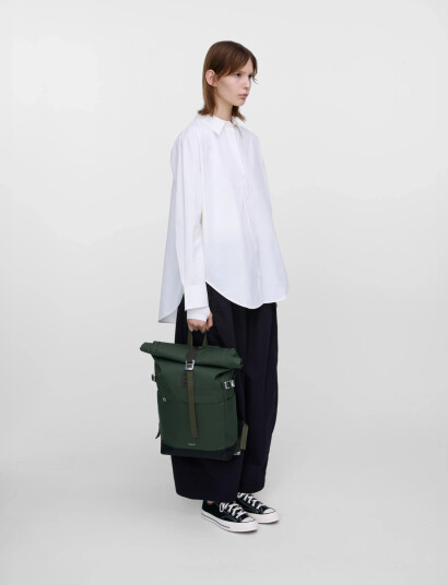 SANDQVIST Icon Rolltop Backpack M - Khaki green - ONE SIZE