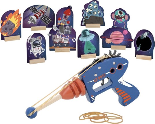 Vilac Wooden Rubber Band Gun Space Blue ONE SIZE