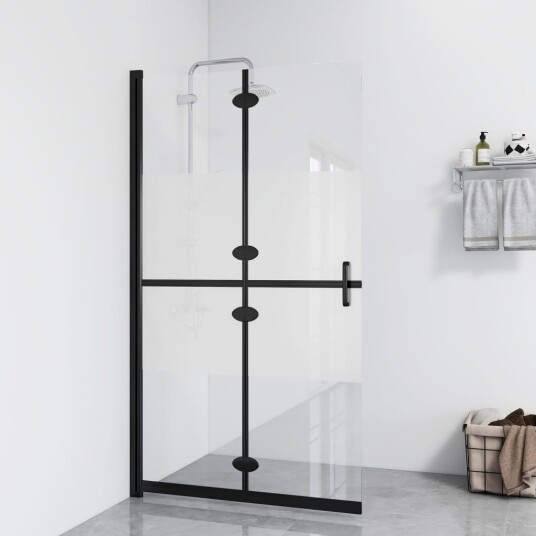 Sammenleggbar dusjvegg med halvfrostet ESG-glass 110x190 cm