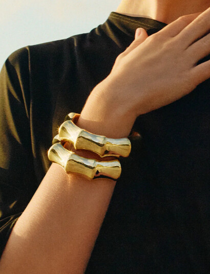 Edblad Cane Bangle Gold - Gold - L Edblad Cane Bangle Gold - Gold - L