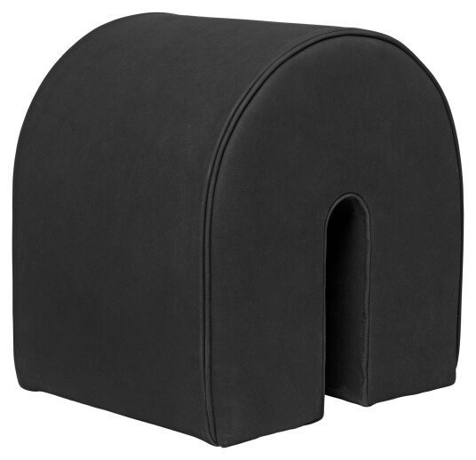 Kristina Dam Studio Curved Puff, Sort Skinn