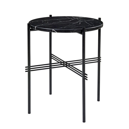 Gubi TS bord svarte bein Ø 40 cm svart marmor Gubi TS bord svarte bein Ø 40 cm svart marmor