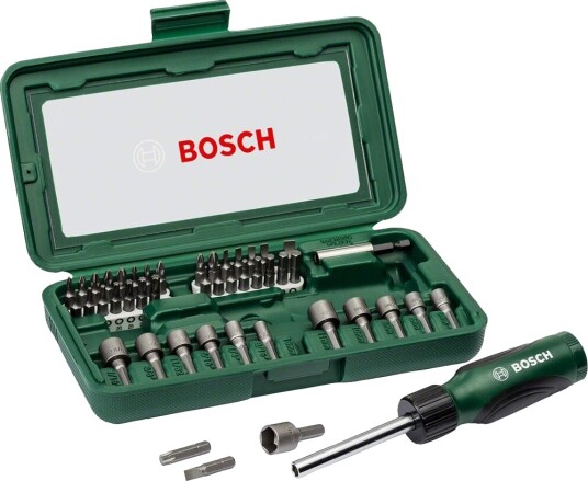 Bosch 46-Deler Magnetisk Bitsskrutrekkersett i Plastkoffert Bosch 46-Deler Magnetisk Bitsskrutrekkersett i Plastkoffert