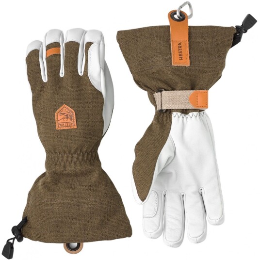Hestra Army Leather Patrol Gauntlet, Skihansker, Olive 11