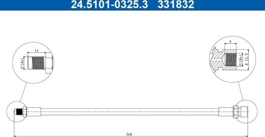 ATE 24.5101 0325.3 Bremseslange