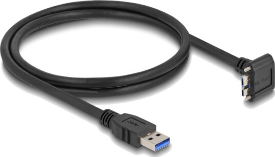 Delock Usb 5 Gbps Kabel Usb Type A Hann Rett Til Usb Micro B Hann Med Skrueavstand 18 Mm 90° Vinklet Oppover