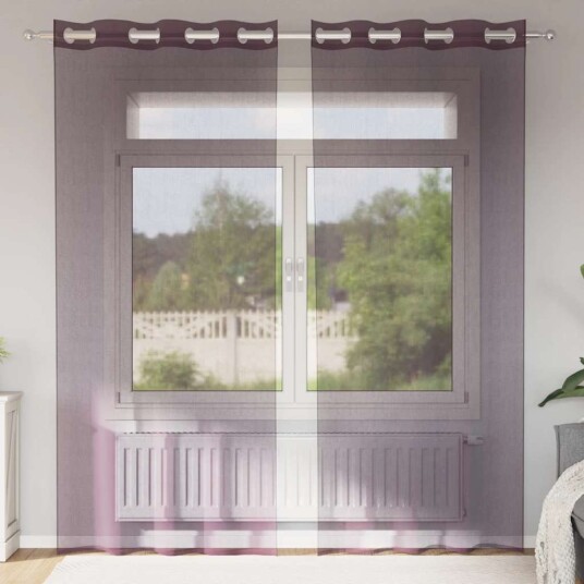 Voilegardiner med grommets 2 stk lilla 140x245 cm 8721158551207