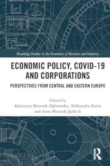 Economic Policy, COVID19 and Corporations  Perspectives from Central and Eastern Europe