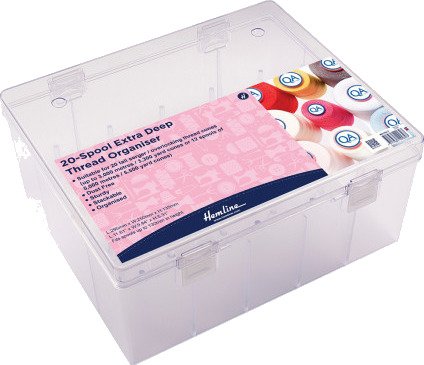 Hemline plastboks til 20 overlockruller Transparent 29,5x25x13,5cm 1 stk.