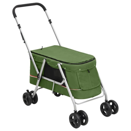  Hundevogn sammenleggbar grønn 100x49x96 cm linstoff 172204