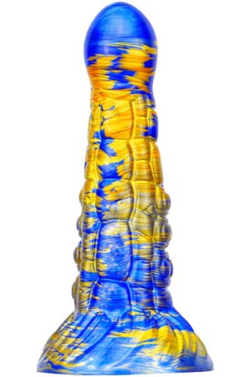 Metallic Fantasy Dildo Ninja Blue/Gold 19 cm
