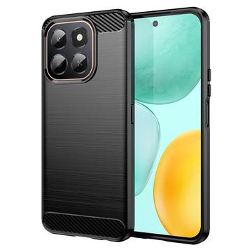 Honor X6c Børstet TPU deksel   karbonfiber   svart