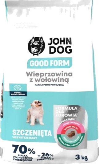 John Dog Puppy Good Form Tørrfôr Med Svin Og Storfe 3 kg John Dog Puppy Good Form Tørrfôr Med Svin Og Storfe 3 kg