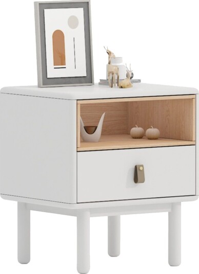Nattbord HOME4YOU Iris 48x40x55 cm Hvit - hvit