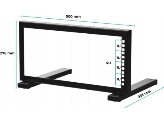 Stalflex Rack Stand 19" 4U Black Str19-4U-B