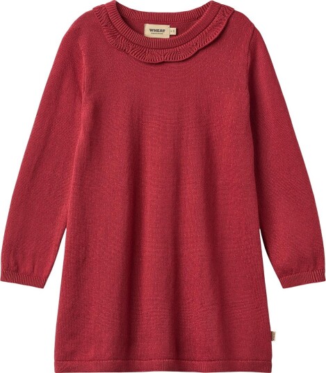 Wheat Kjole Strikk Barnepike Lagre Cherry Wheat 4 år (104) Kjole Bordeaux Rød
