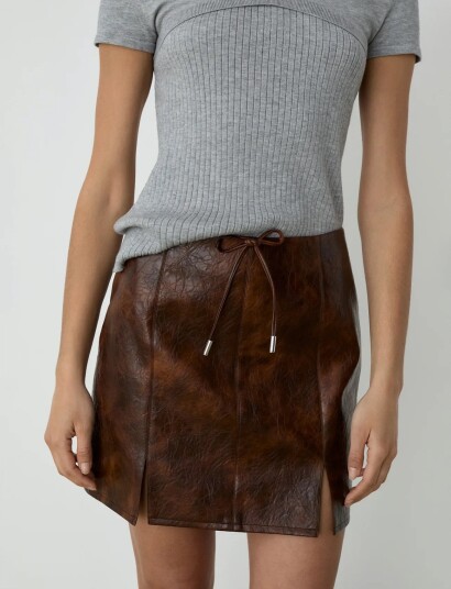 Laagam Juna Brown Short Skirt - Brown - M/38