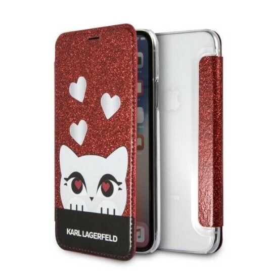 Dėklas Karl Lagerfeld Klflbkpxvdcre Iphone X/Xs Red/Raudonas Book Valentine