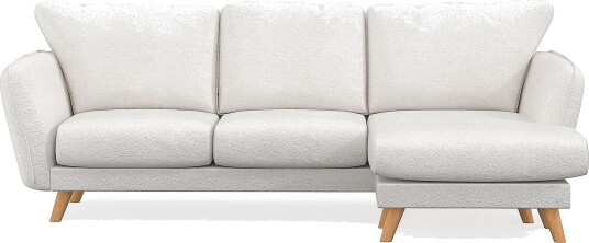 Trend Lyx 3 seter Divansofa Høyre   Hvit|Bouclé