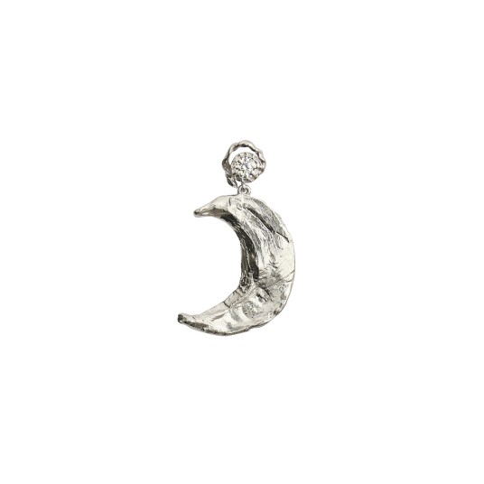 Stine A Jewelry Claire de Lune Flow Earring Silver Left Sølv farge Hvit