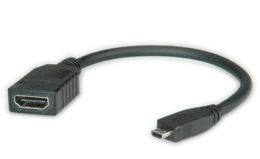 Roline HDMI Type D Mikrokabel 0,15 m 1080p Sort