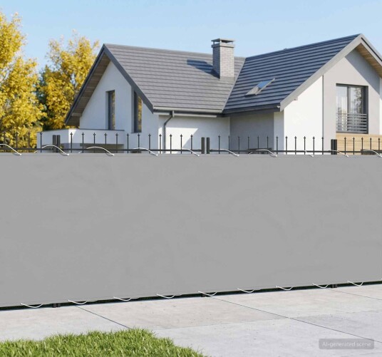 vidaXL Balkong privat skjerm 1,8 x 25 m Stoff med PU belegg Lysegrå